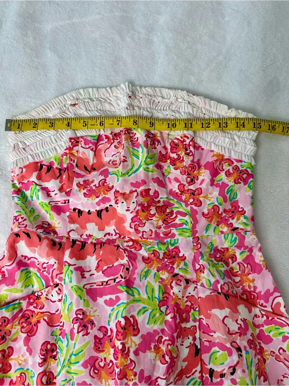Lilly Pulitzer Ferra Strapless Mini Dress “call Me Kitty Cat” Print Size 2 - Picture 5 of 10